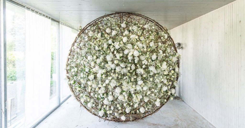 Gregor Lersch large installation white and green florals